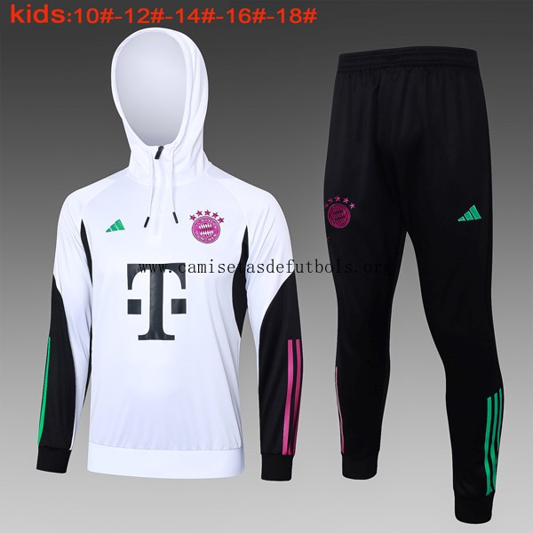 Ninos Sudadera Con Capucha Bayern Munich 2024 Blanco 2 Estupendo ofertón, llévatelo de risa