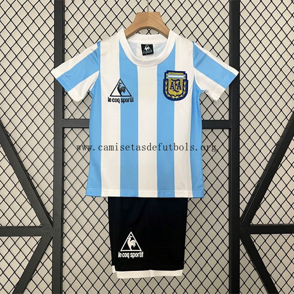 Camiseta Argentina Replica Primera Ropa Retro Niño 1986 Prodigioso descuento, benefíciate en toda la red