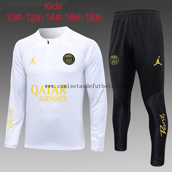 Ninos Chandal PSG 2023/24 Blanco Negro Bicoca genial como nunca