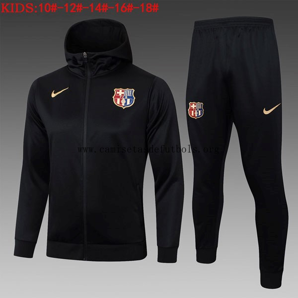Ninos Chandal Con Capucha Barcelona 2024/25 Negro Oferta justo