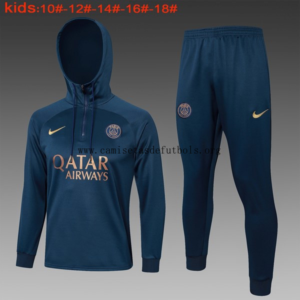 Ninos Sudadera Con Capucha PSG 2024 Azul 2 Adquiere este liquidación maravilloso