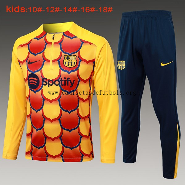 Niños Sudadera De Training Barcelona 2024/25 Amarillo Rojo 3 Genial precio, agarra sin competencia