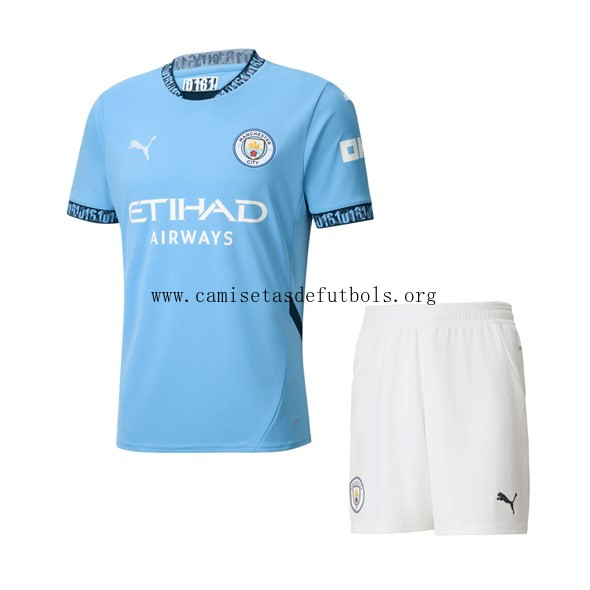 Camiseta Manchester City Replica Primera Ropa Niño 2024/25 ¡¡Qué bestia rebaja de colección!