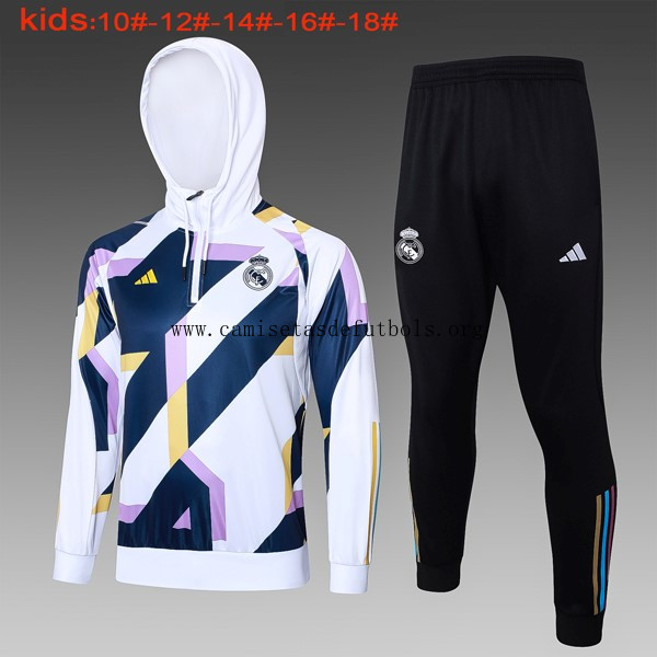 Ninos Chandal Con Capucha Real Madrid 2024/25 Blanco Azul Transparente oferta, no lo pienses como nunca