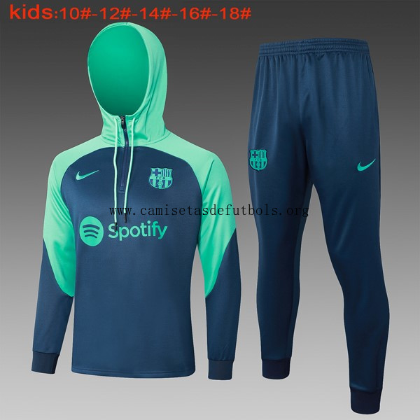 Ninos Chandal Con Capucha Barcelona 2024/25 Azul 2 ¡¡Cómo maravilloso rebajón de fábrica!