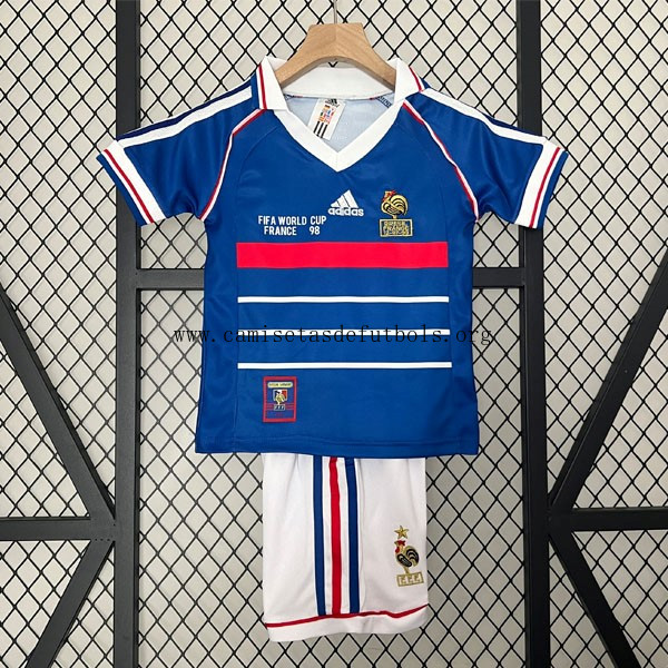 Camiseta Francia Replica Primera Ropa Retro Niño 1998 Bicoca genial como nunca