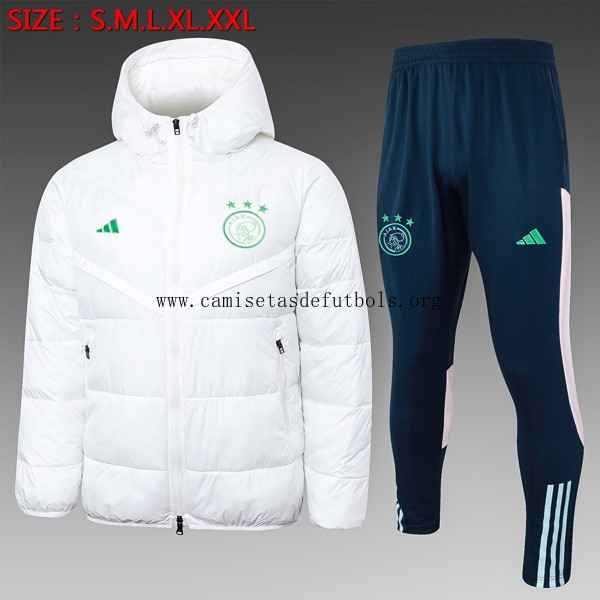 Abrigo Plumón Ajax Conjunto Completo 2024/25 Blanco Ridículo rebaja, date prisa más barato que nunca