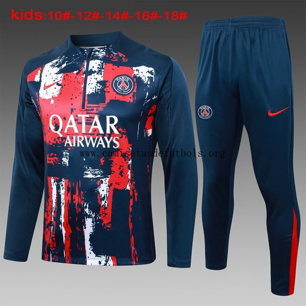 Niños Sudadera De Training PSG 2024/25 Azul Rojo 3 Rebaja espectacular de fábrica