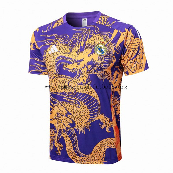 Camiseta Entrenamiento Real Madrid 2024/25 Purpura Amarillo ¡¡Vaya extraordinario oferta antes de que se acabe!