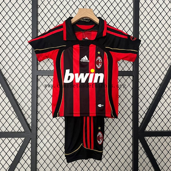 Camiseta AC Milan Replica Primera Ropa Retro Niño 2006 2007 Benefíciate por tiempo limitado