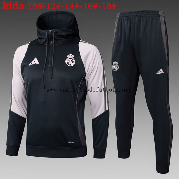 Ninos Sudadera Con Capucha Real Madrid 2025/26 Negro Rosa ¡¡Qué fabuloso rebaja de fábrica!