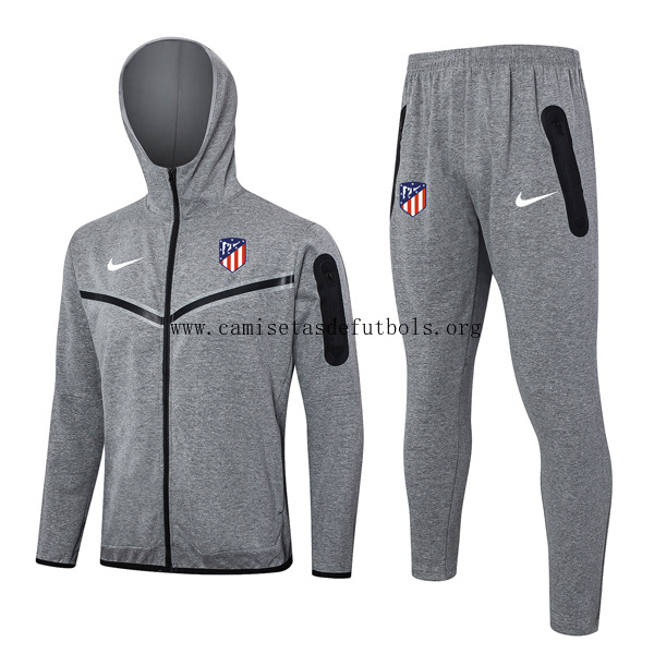 Chandal Con Capucha Atletico Madrid 2024/25 Gris 3 ¡¡Qué insuperable ganga sin intermediarios!
