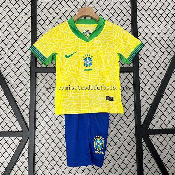Camiseta Brasil Replica Primera Ropa Niño 2024 Benefíciate este rebaja barato
