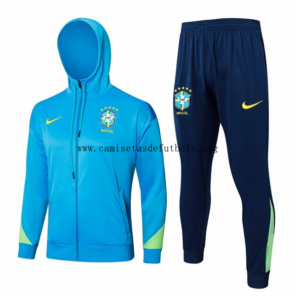 Chandal Con Capucha Brasil 2024/25 Azul 3 Chollazo demencial en todo el mercado