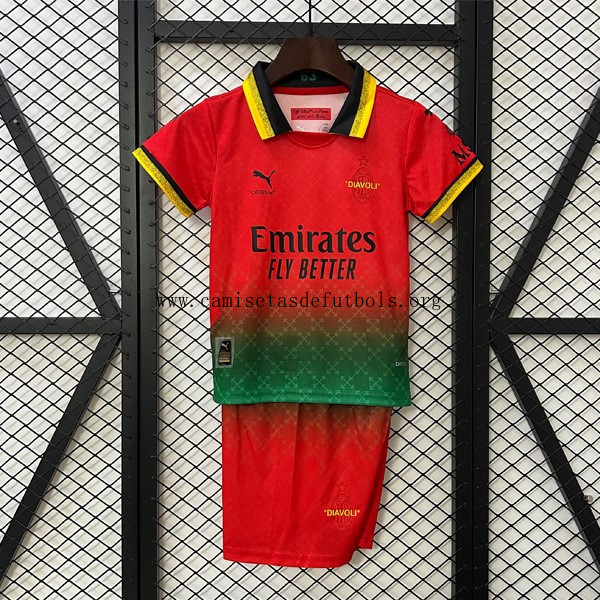Camiseta AC Milan Co-Branded Edition Niño 2025/26 Rojo Liquidación irrisorio sin intermediarios