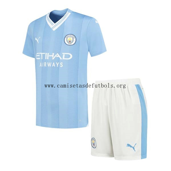 Camiseta Manchester City Replica Primera Ropa Niños 2023/24 Agarra este liquidación espectacular