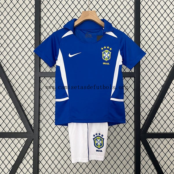 Camiseta Brasil Replica Segunda Ropa Niño Retro 2002 Saldazo magnífico
