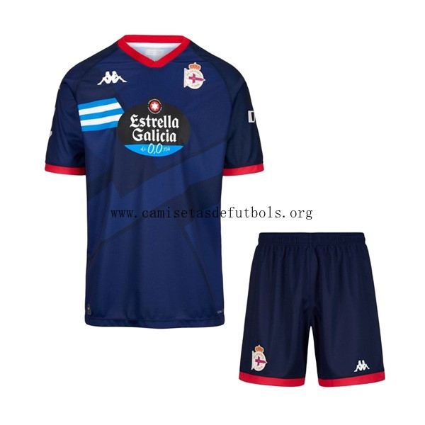 Camiseta Deportivo de la Coruña Replica Segunda Ropa Niño 2024/25 Preciaso excelente de campeonato