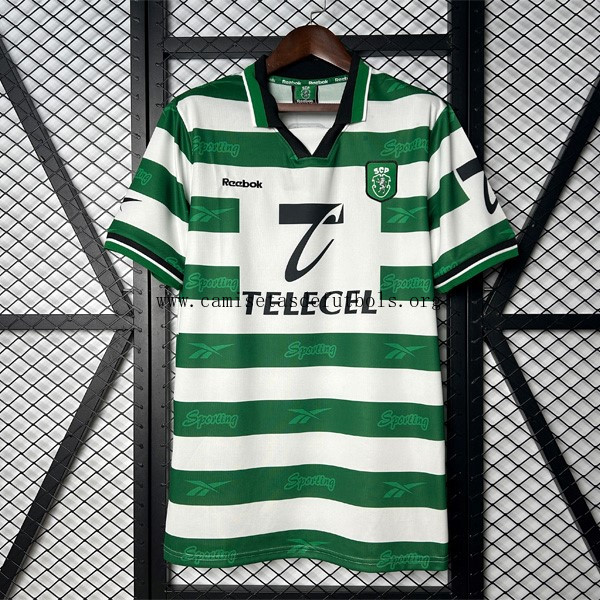 Camiseta Sporting Lisbon Replica Primera Ropa Retro 1999-2000 Gasta menos antes de que se acabe