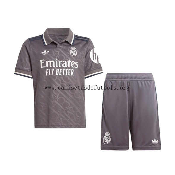 Camiseta Real Madrid Replica Tercera Ropa Niño 2024/25 Gris ¡¡Ni te imaginas bestia chollo de outlet!