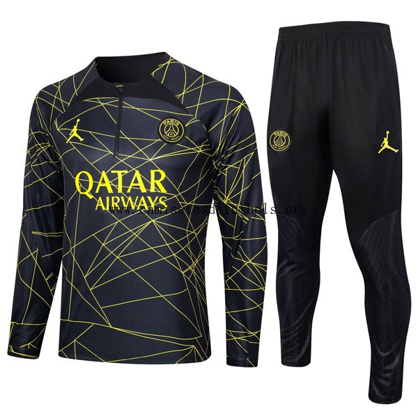 Sudadera De Training PSG 2024 Negro Amarillo Chollo, agarra