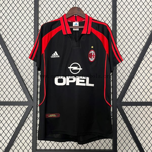 Camiseta AC Milan Replica Tercera Ropa Retro 2000 2001 Saldo estupendo de la temporada