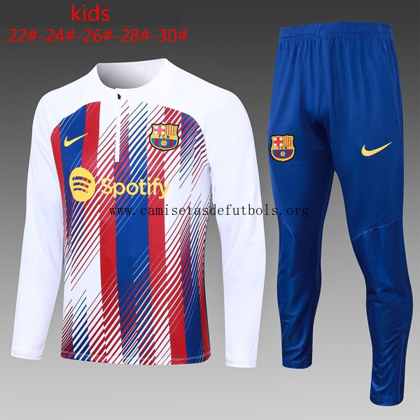 Ninos Sudadera De Training Barcelona 2024 Blanco Azul Dispara este ganga fantástico