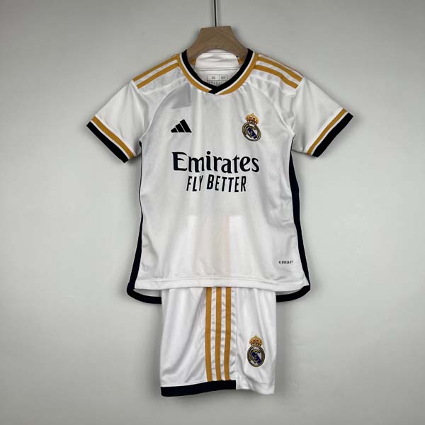 Camiseta Real Madrid Replica Primera Ropa Niños 2023/24 Date prisa de risa