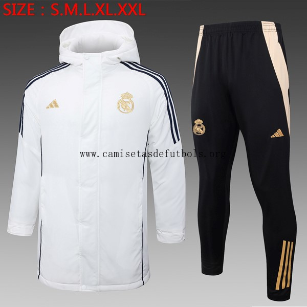 Abrigo Real Madrid Conjunto Completo 2024/25 Blanco Transparente ofertón, aprovéchalo de fábrica