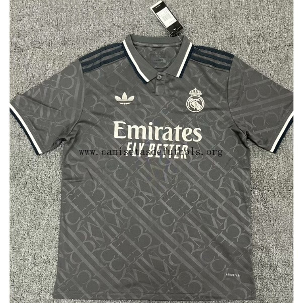 Camiseta Real Madrid Replica Segunda Ropa 2024/25 Gris Descuento maravilloso de colección