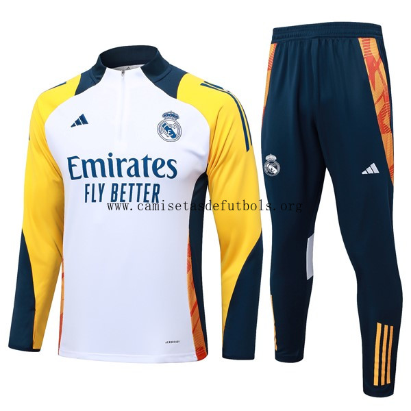 Sudadera De Training Real Madrid 2024/25 Blanco Amarillo 3 Ahorro fabuloso de colección