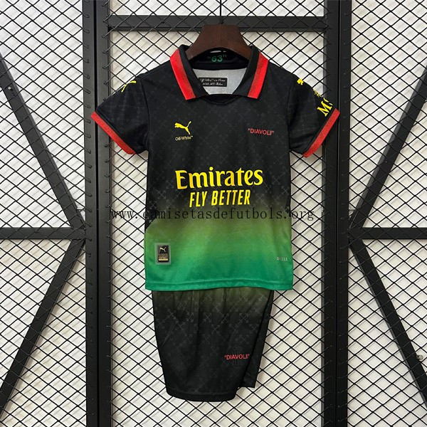 Camiseta AC Milan Co-Branded Edition Niño 2025/26 Verde ¡¡Cómo saldo, agarra!