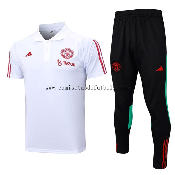 Polo Manchester United Conjunto Completo 2024 Blanco 2 Paga menos este saldazo amigo