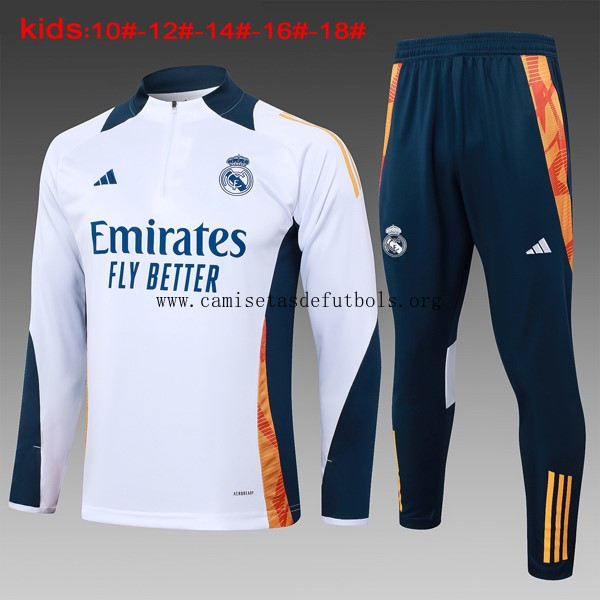 Niños Sudadera De Training Real Madrid 2024/25 Blanco Azul 3 ¡¡Qué barato chollo sin competencia!