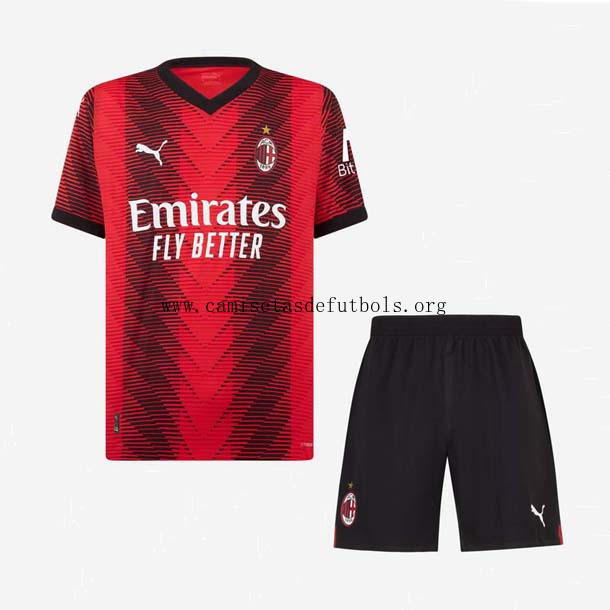 Camiseta AC Milan Replica Primera Ropa Niño 2023/24 Date prisa de infarto