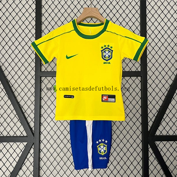 Camiseta Brasil Replica Primera Ropa Retro Niño 1998 Hazte con él sin intermediarios