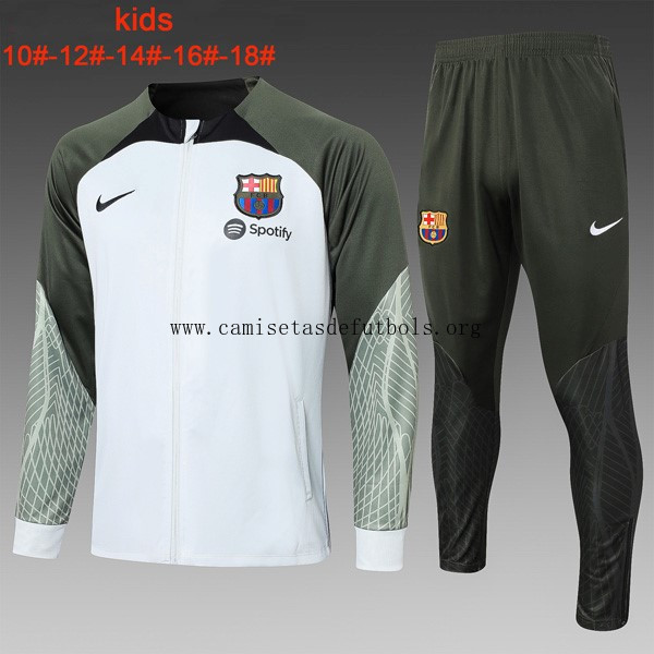 Ninos Chandal Barcelona 2024 Gris Blanco Rebajón extraordinario