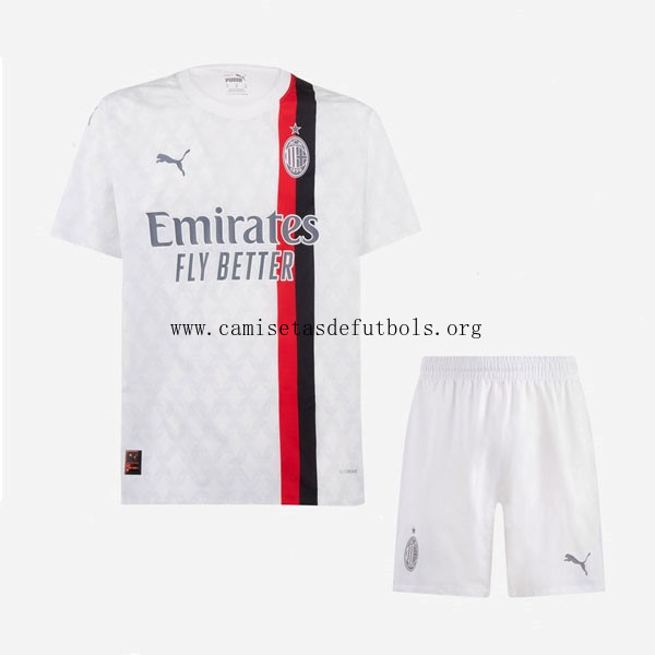 Camiseta AC Milan Replica Segunda Ropa Niño 2023/24 Saldo brutal sin intermediarios