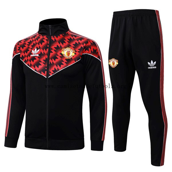 Chandal Manchester United 2025/26 Negro Rojo 2 Oferta magnífico de risa