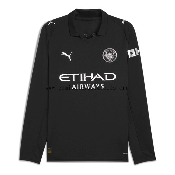 Camiseta Manchester City Replica Segunda Ropa ML 2025/26 Chollazo extraordinario