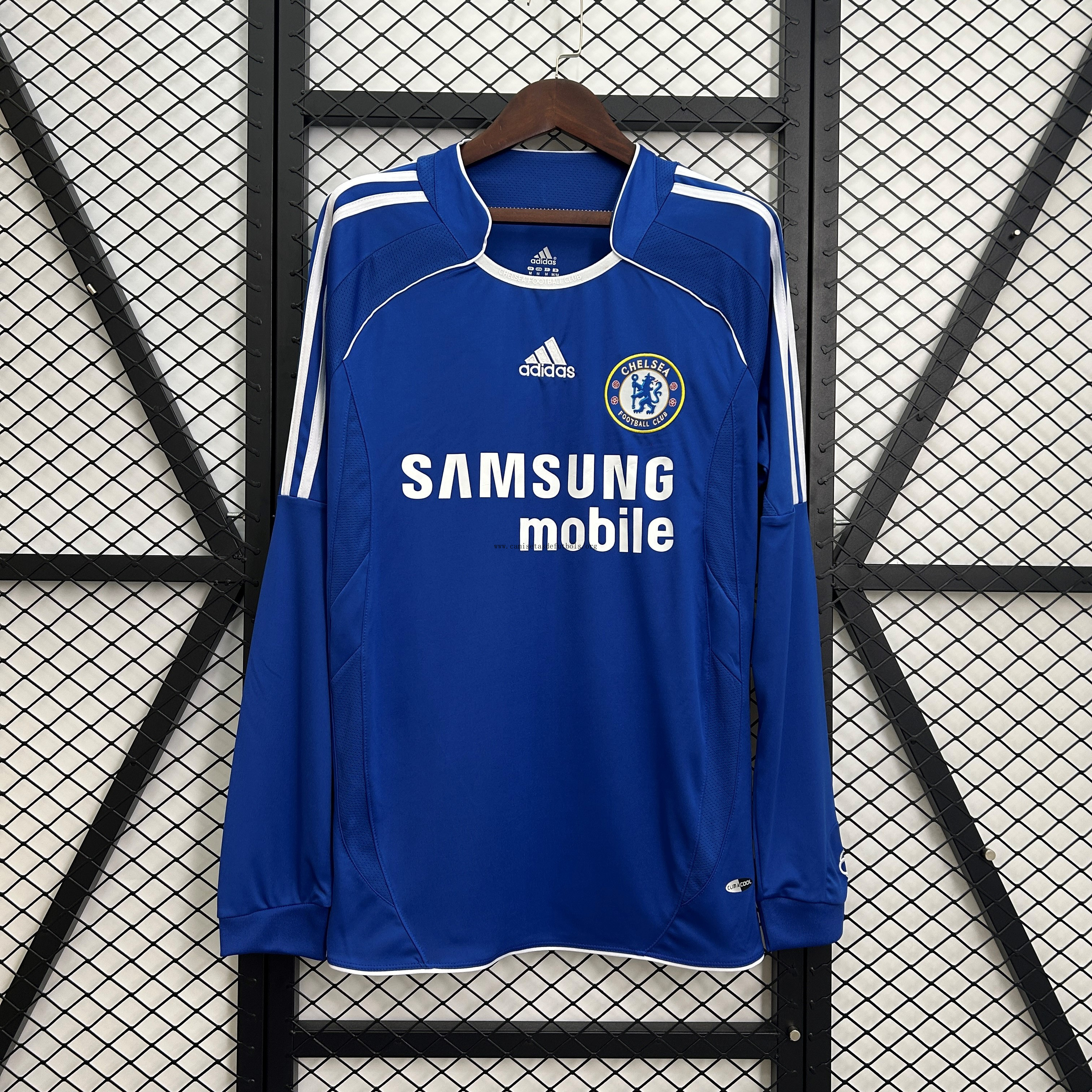 Camiseta Chelsea Replica Primera Ropa Retro ML 2006-2007 ¡Qué saldo!