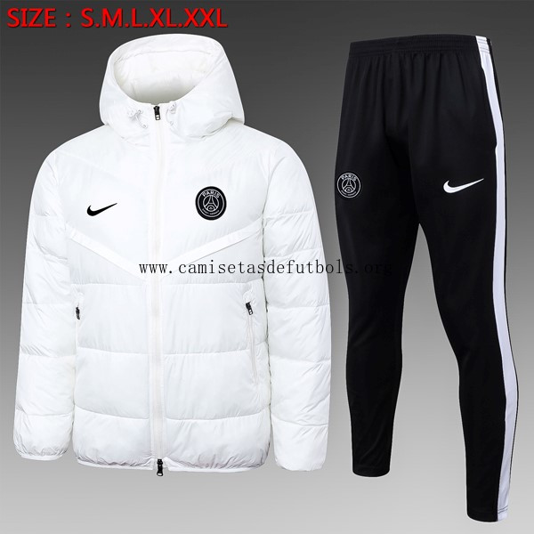 Abrigo Plumón PSG Conjunto Completo 2024/25 Blanco 2 Paga menos este rebaja divino