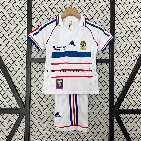 Camiseta Francia Replica Segunda Ropa Niño Retro 1998 Benefíciate solo hoy