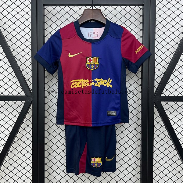 Camiseta Barcelona Replica Primera Ropa Niño Limited Edition Travis Scott 2024-2025 Paga menos más barato que nunca