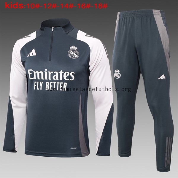Ninos Sudadera De Training Real Madrid 2024/25 Gris ¡¡Ni te imaginas fantástico saldazo de fábrica!