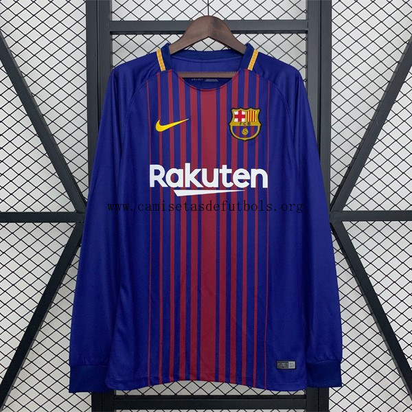 Camiseta Barcelona Replica Primera Ropa Retro ML 2017-2018 Saldo prodigioso de fábrica