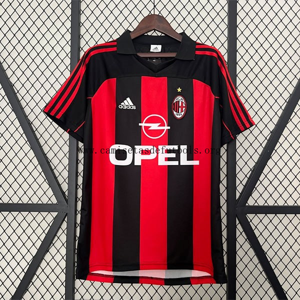 Camiseta AC Milan Replica Primera Ropa Retro 2000 2002 Regalado descuento, benefíciate de derribo