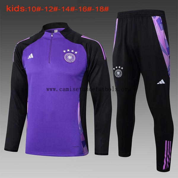 Niños Sudadera De Training Alemania 2024/25 Purpura Negro 3 Dispara este oportunidad irrisorio