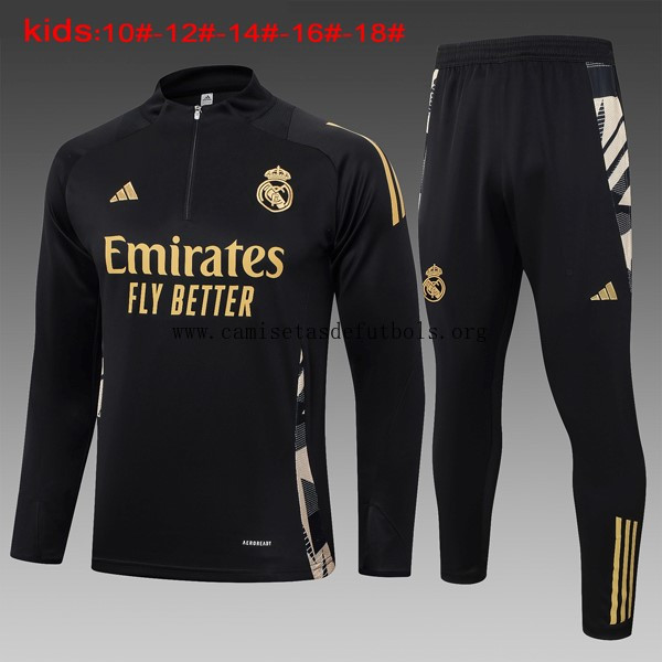Niños Sudadera De Training Real Madrid 2024/25 Negro Amarillo 3 ¡¡Qué maravilloso gangaza de derribo!