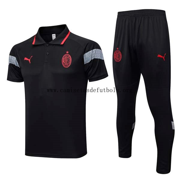 Polo AC Milan Conjunto Completo 2023/24 Negro ¡¡Ni te imaginas fantástico saldazo de fábrica!